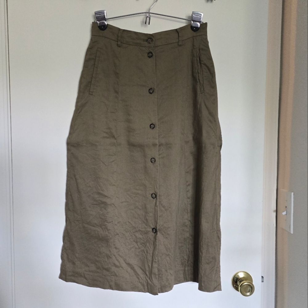 Aritzia t. babaton with linen button down midi skirt